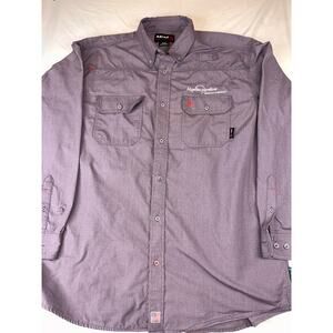 Ariat FR Work Shirt XL Men Blue Alyeska Pipeline Gorpcore Western Workwear